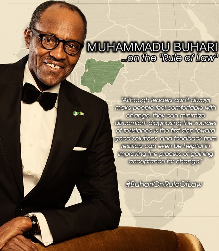 Buhari, THE RULE OF LAW - #BuhariOnTheRuleOfLaw Artwork | AceWorldTeam.com