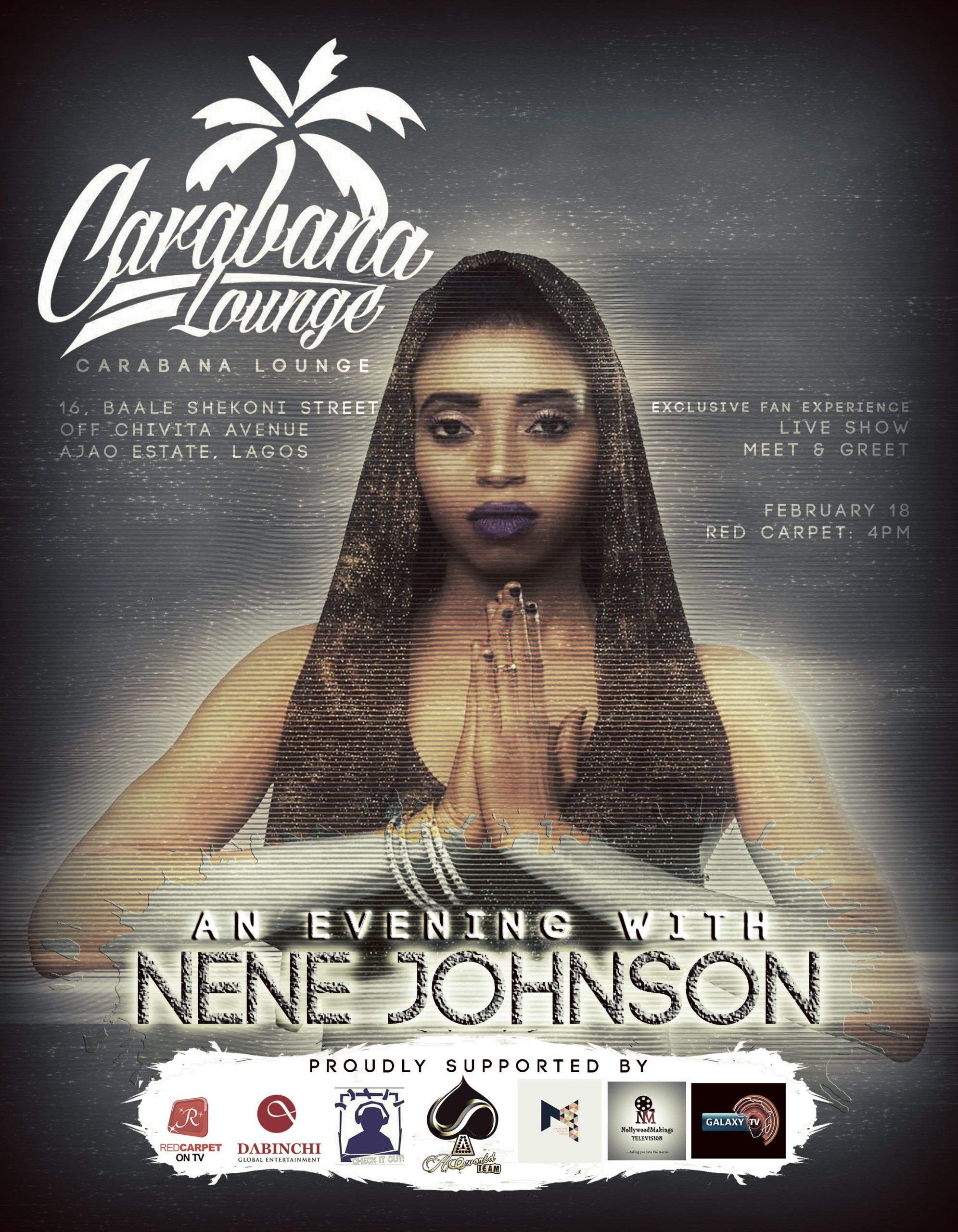 An Evening With NENE JOHNSON @ Carabana Lounge Main Flyer | AceWorldTeam.com