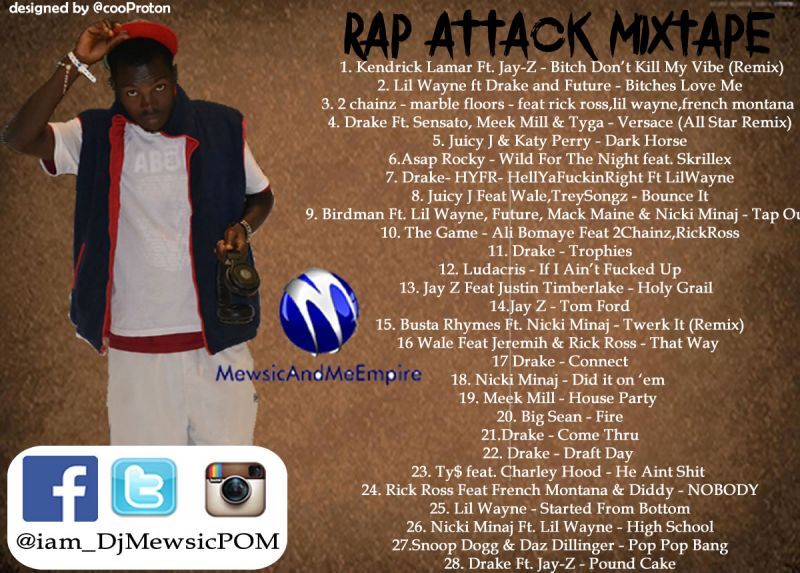 DJ Mewsic - RAP ATTACK [1st Edition] Mixtape Artwork | AceWorldTeam.com